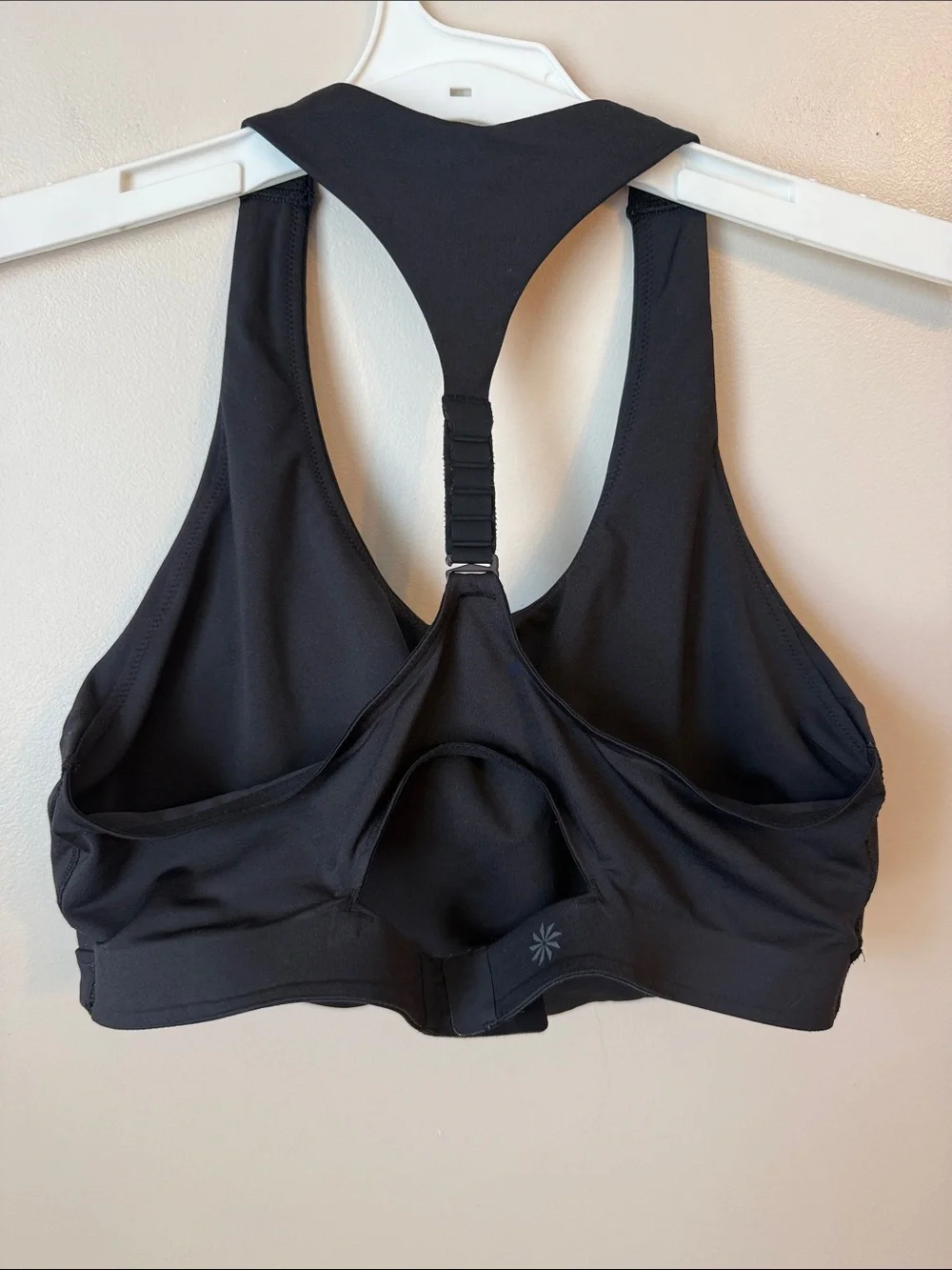 Athleta Racerback Sports Bra Black Large Running Athletic Athleisure Adjustable